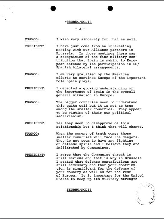 Conversación entre Franco y Ford. Conversación entre Franco y Ford.