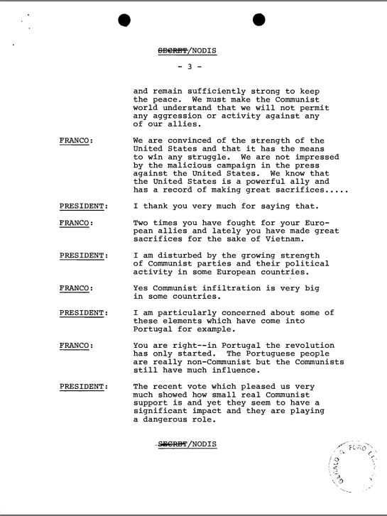 Conversación entre Franco y Ford. Conversación entre Franco y Ford.