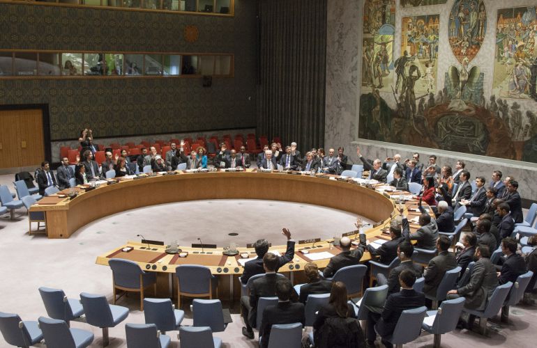 Fotografía cedida de una vista general del pleno del Consejo de Seguridad de la ONU celebrado en Nueva York. Fotografía cedida de una vista general del pleno del Consejo de Seguridad de la ONU celebrado en Nueva York.