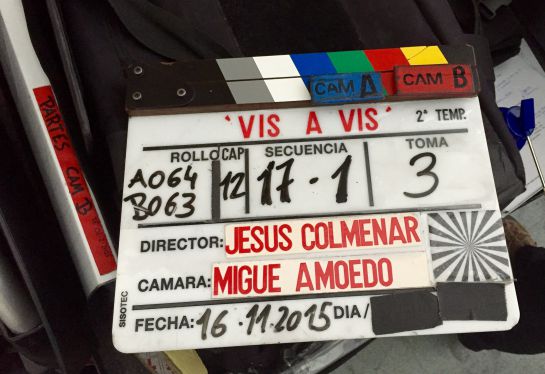 Claqueta de 'Vis a vis' en el rodaje de una secuencia de la temporada 2 Claqueta de 'Vis a vis' en el rodaje de una secuencia de la temporada 2