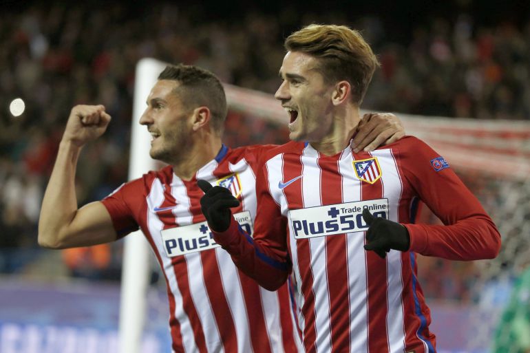 Antoine Griezmann celebrando su primer gol ante el Galatasaray Antoine Griezmann celebrando su primer gol ante el Galatasaray