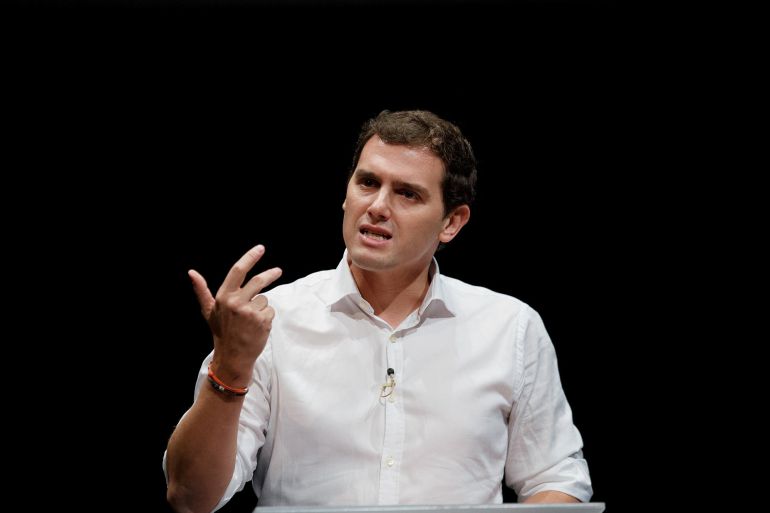 LEGANES, SPAIN - NOVEMBER 27: Ciudadanos (Citizens) leader Albert Rivera speaks during a debate at Carlos III University of Madrid on November 27, 2015 in Leganes, Madrid province, Spain. LEGANES, SPAIN - NOVEMBER 27: Ciudadanos (Citizens) leader Albert Rivera speaks during a debate at Carlos III University of Madrid on November 27, 2015 in Leganes, Madrid province, Spain.