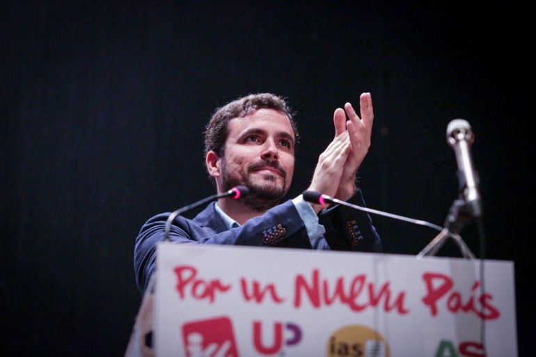 Alberto Garzón durante el acto de este sábado en Avilés Alberto Garzón durante el acto de este sábado en Avilés