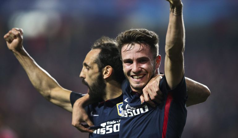 Saul Niguez de Atlético de Madrid celebra su gol ante Benfica Saul Niguez de Atlético de Madrid celebra su gol ante Benfica