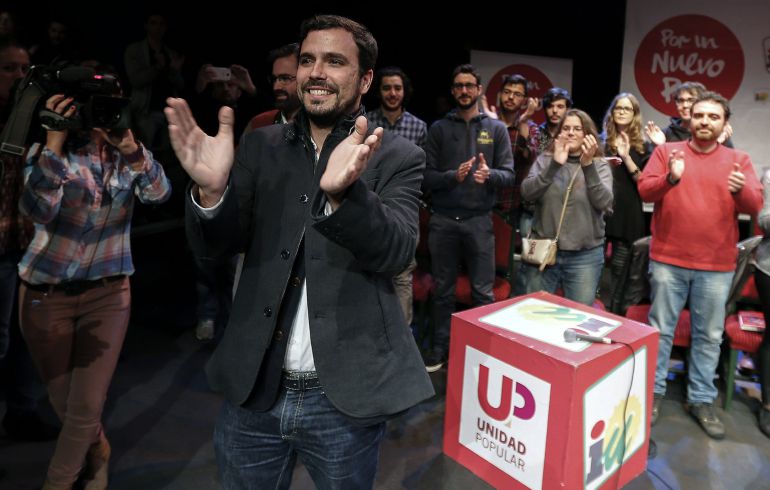 El candidato a la Presidencia por Unidad Popular, Alberto Garzón, durante su intervención hoy en un acto público en Sevilla. El candidato a la Presidencia por Unidad Popular, Alberto Garzón, durante su intervención hoy en un acto público en Sevilla.
