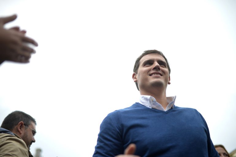 Ciudadanos party leader Albert Rivera, one of the four leading candidates for Spain's general election, arrives to a campaign rally in Santander, Spain December 16, 2015. REUTERSVincent West Ciudadanos party leader Albert Rivera, one of the four leading candidates for Spain's general election, arrives to a campaign rally in Santander, Spain December 16, 2015. REUTERSVincent West