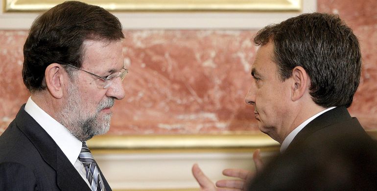 Rajoy y Zapatero, en el Congreso cuando el primero era líder de la oposición y el segundo, presidente del Congreso. Rajoy y Zapatero, en el Congreso cuando el primero era líder de la oposición y el segundo, presidente del Congreso.