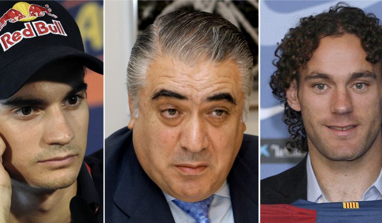 Fotografías de archivo del piloto Dani Pedrosa, el expresidente del Real Madrid Lorenzo Sanz y el exfutbolista del Zaragoza y del Barcelona Gabi Milito, que aparecen en la lista de morosos con Hacienda. Fotografías de archivo del piloto Dani Pedrosa, el expresidente del Real Madrid Lorenzo Sanz y el exfutbolista del Zaragoza y del Barcelona Gabi Milito, que aparecen en la lista de morosos con Hacienda.