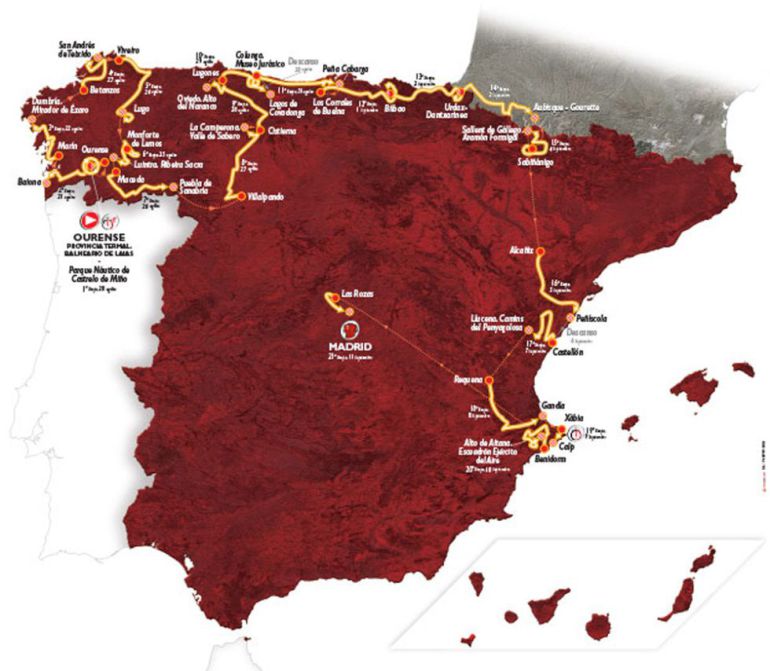 Recorrido de la Vuelta a España 2016 Recorrido de la Vuelta a España 2016