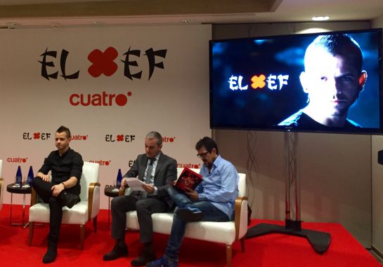 Presentación de 'El Xef' con Dabiz Muñoz (izda) y responsables de Cuatro y Zanskar (drcha) Presentación de 'El Xef' con Dabiz Muñoz (izda) y responsables de Cuatro y Zanskar (drcha)