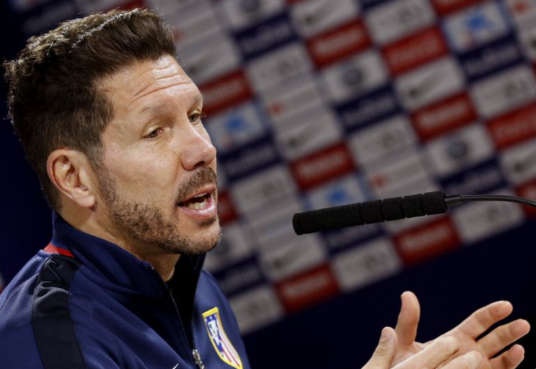 Diego Simeone durante una rueda de prensa. Diego Simeone durante una rueda de prensa.
