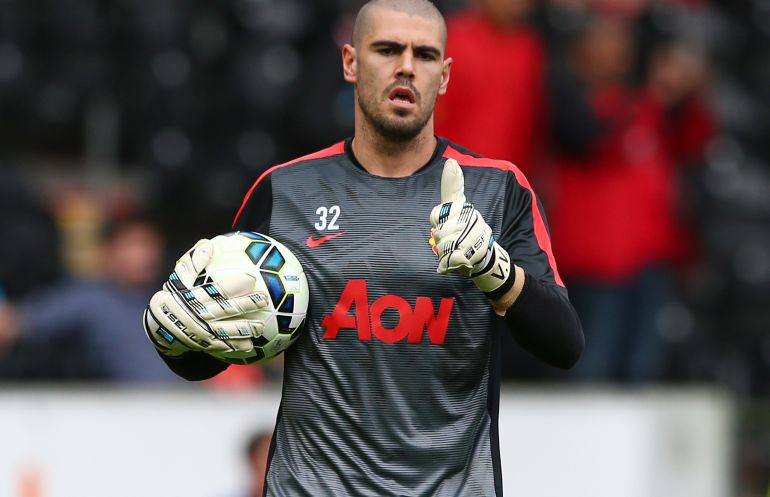 Valdés, en uno de sus partidos con el United Valdés, en uno de sus partidos con el United