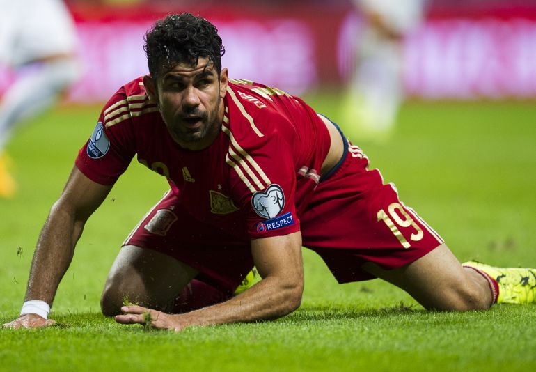 Diego Costa en un partido con la Selección Española. Diego Costa en un partido con la Selección Española.