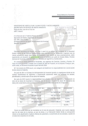 Cartas incorporadas al sumario del caso (página 1). Cartas incorporadas al sumario del caso (página 1).
