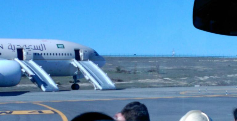El avión de Saudí Airlines donde ha saltado la alarma El avión de Saudí Airlines donde ha saltado la alarma