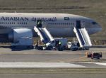 Saudi Arabian Airlines flight SVA 226 is isolated on the tarmac after its passengers and crew were evacuated following a bomb threat, at the Barajas airport in Madrid, Spain, February 4, 2016. REUTERS/Sergio Perez TPX IMAGES OF THE DAY