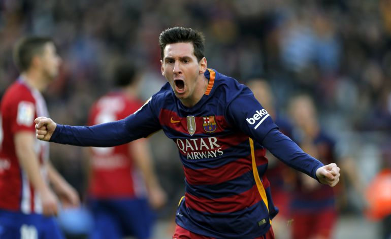 Messi celebra un gol ante el Atlético de Madrid Messi celebra un gol ante el Atlético de Madrid