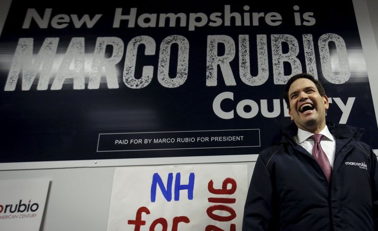 El candidato republicano Marco Rubio, en un acto de campaña en Manchester (New Hampshire). El candidato republicano Marco Rubio, en un acto de campaña en Manchester (New Hampshire).