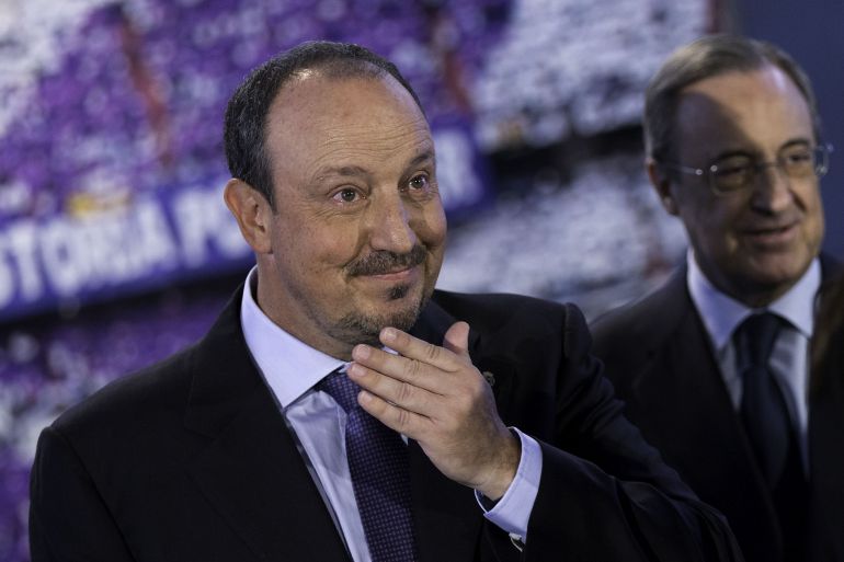 Benítez y Florentino el día de la presentación del técnico como nuevo entrenador del Real Madrid Benítez y Florentino el día de la presentación del técnico como nuevo entrenador del Real Madrid