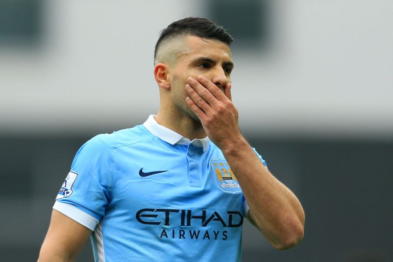 Sergio Agüero se lamenta durante el partido ante Norwich. Sergio Agüero se lamenta durante el partido ante Norwich.