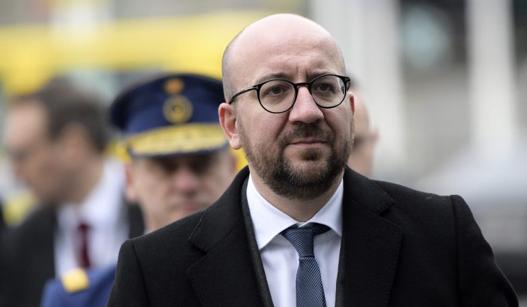 El primer ministro belga Charles Michel durante su visita al aeropuerto de Zaventemen de Bruselas El primer ministro belga Charles Michel durante su visita al aeropuerto de Zaventemen de Bruselas