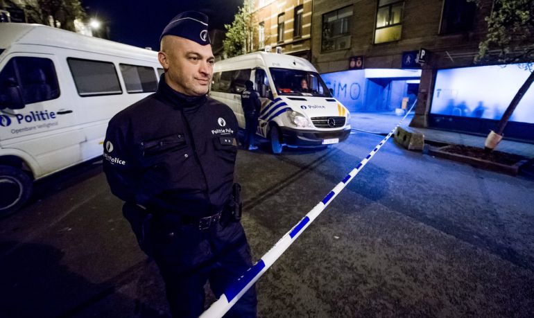 La operación policial belga de este viernes. La operación policial belga de este viernes.