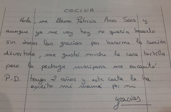 Una carta de agradecimiento. Una carta de agradecimiento.