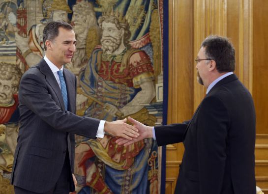 El rey Felipe VI ha recibido en el Palacio de la Zarzuela al representante de Foro Asturias, Isidro Martínez Oblanca. El rey Felipe VI ha recibido en el Palacio de la Zarzuela al representante de Foro Asturias, Isidro Martínez Oblanca.