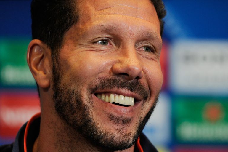 Simeone durante la rueda de prensa previa al enfrentamiento con el Bayern Munich esta noche en semifinales de la Champions Simeone durante la rueda de prensa previa al enfrentamiento con el Bayern Munich esta noche en semifinales de la Champions