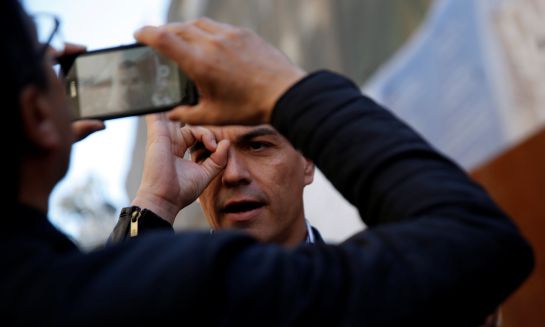 El líder socialista, Pedro Sánchez, durante el día del trabajo El líder socialista, Pedro Sánchez, durante el día del trabajo