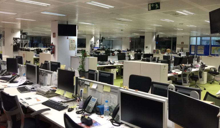 La redacción de 'El Mundo', durante la huelga convocada por sus trabajadores. La redacción de 'El Mundo', durante la huelga convocada por sus trabajadores.
