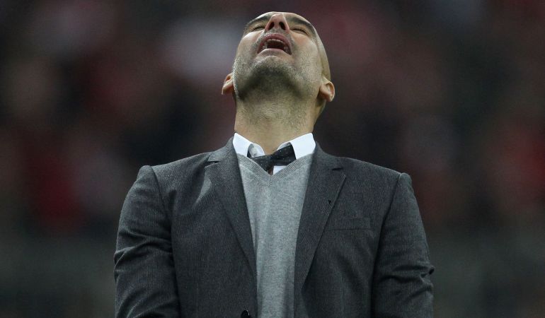Pep Guardiola, durante el partido en el Allianz Arena ante el Atlético. Pep Guardiola, durante el partido en el Allianz Arena ante el Atlético.