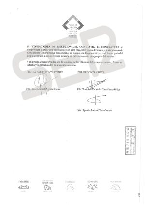 Segunda página del contrato de adjudicación del libro VIP de la ciudad de las Artes y las Ciencias a la empresa Process Color. Segunda página del contrato de adjudicación del libro VIP de la ciudad de las Artes y las Ciencias a la empresa Process Color.