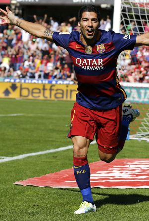 Luis Suárez celebra el segundo del Barcelona Luis Suárez celebra el segundo del Barcelona