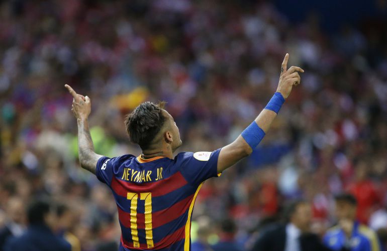 El jugador del Barcelona, Neymar Jr, celebra el segundo gol de la final de la Copa del Rey El jugador del Barcelona, Neymar Jr, celebra el segundo gol de la final de la Copa del Rey