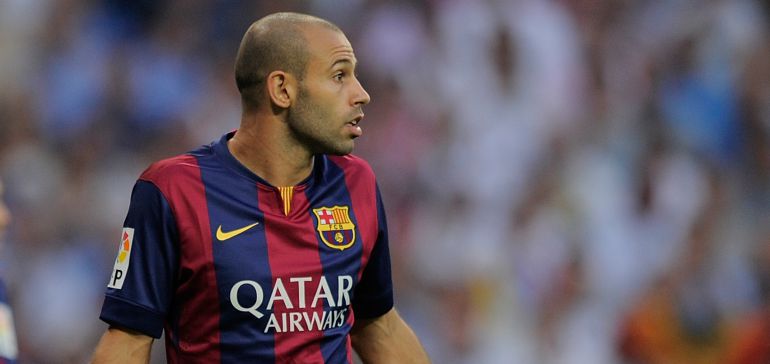 Mascherano, durante un partido con el Barça Mascherano, durante un partido con el Barça