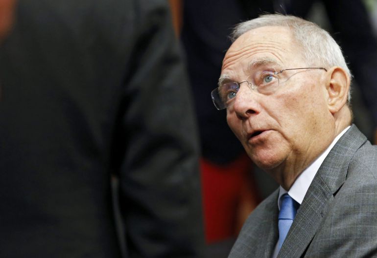 El ministro de Finanzas alemán, Wolfgang Schäuble, durante una reunión del Eurogrupo celebrada en Bruselas El ministro de Finanzas alemán, Wolfgang Schäuble, durante una reunión del Eurogrupo celebrada en Bruselas