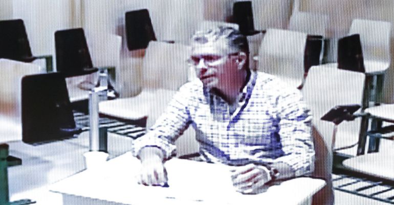 El exconsejero Francisco Granados, durante su comparecencia desde la cárcel de Estremera en la comisión de investigación de corrupción en la Asamblea de Madrid. El exconsejero Francisco Granados, durante su comparecencia desde la cárcel de Estremera en la comisión de investigación de corrupción en la Asamblea de Madrid.