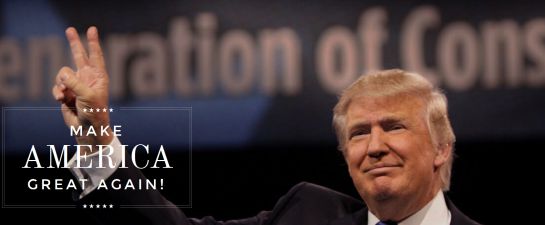 La página web del candidato republicano a la presidencia estadounidense presenta así su lema a las elecciones La página web del candidato republicano a la presidencia estadounidense presenta así su lema a las elecciones