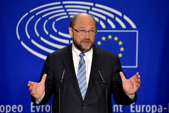 Martin Schulz, durante su comparecencia Martin Schulz, durante su comparecencia