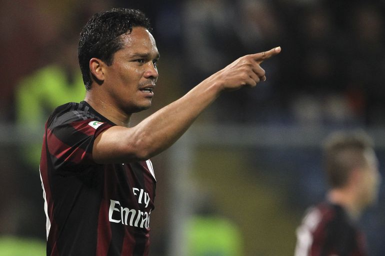 Carlos Bacca, durante un partido con el Milan Carlos Bacca, durante un partido con el Milan