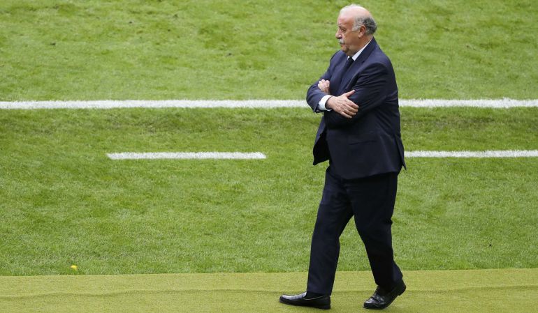Del Bosque, en un partido de la Eurocopa Del Bosque, en un partido de la Eurocopa
