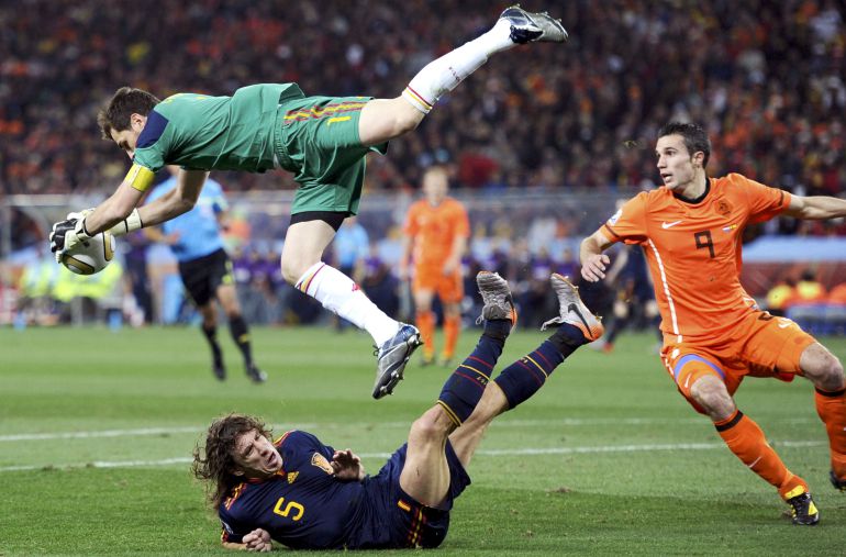 Casillas y Puyol en la final del Mundial de 2010 Casillas y Puyol en la final del Mundial de 2010