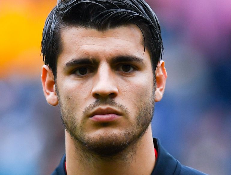 Primer plano de Álvaro Morata Primer plano de Álvaro Morata