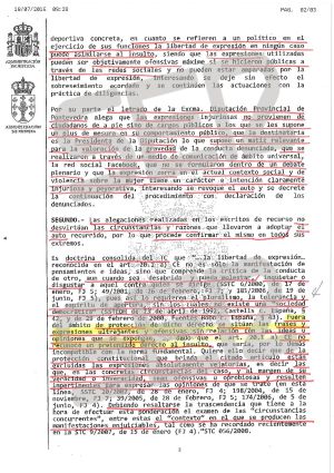 Auto de archivo de la querella de Carmela Silva contra el concejal de Igualdad del PP de Moraña (2/3). Auto de archivo de la querella de Carmela Silva contra el concejal de Igualdad del PP de Moraña (2/3).