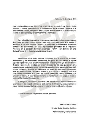 Halladas 100 cajas con nueva documentación sobre las adjudicaciones irregulares de Alfonso Rus Halladas 100 cajas con nueva documentación sobre las adjudicaciones irregulares de Alfonso Rus