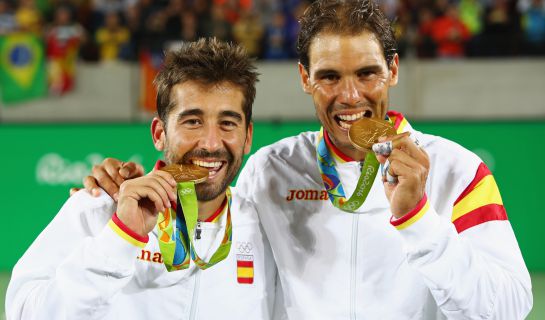 Marc López y Rafa Nadal, campeones olímpicos de dobles masculinos en Río 2016. Marc López y Rafa Nadal, campeones olímpicos de dobles masculinos en Río 2016.