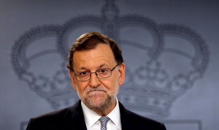 Rajoy durante su rueda de prensa tras reunirse con el rey Rajoy durante su rueda de prensa tras reunirse con el rey