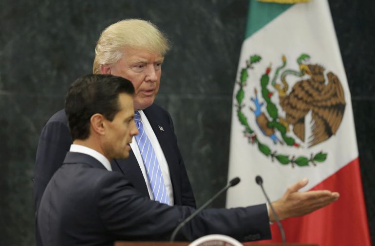Donald Trump junto al presidente Nieto durante su visita a México Donald Trump junto al presidente Nieto durante su visita a México