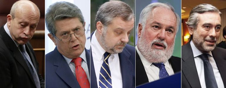 Wert, Trillo, Arístegui, Arias Cañete y Enrique López Wert, Trillo, Arístegui, Arias Cañete y Enrique López